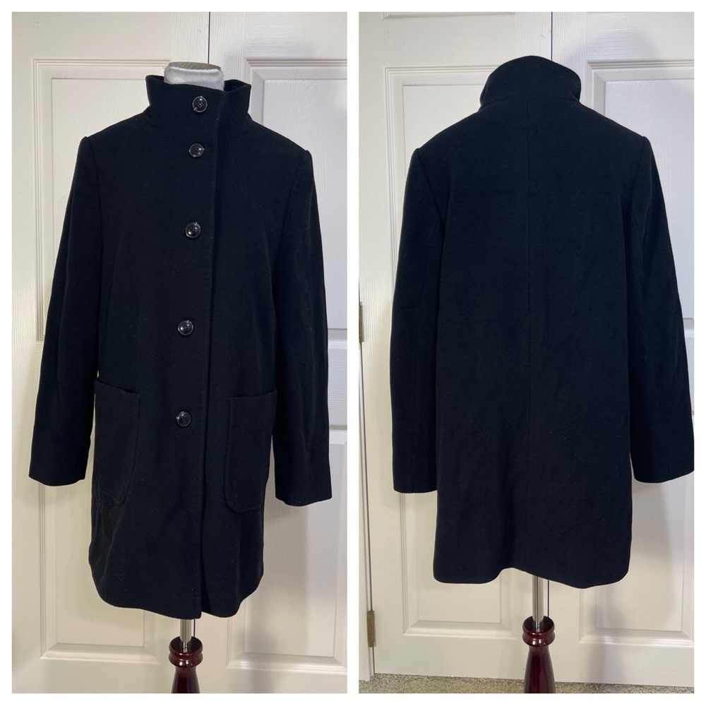 Basler wool cashmere funnel neck coat